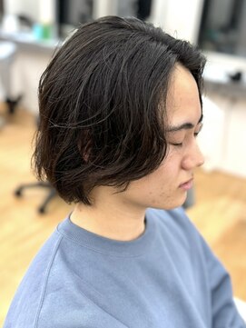 ビカム 名駅(become) 【メンズボブ】ニュアンスセンターパートスパイラルパーマ名古屋