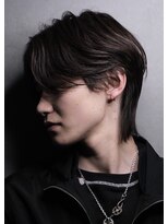 ネクストフォーヘアー(NEXT for hair)&nbsp;メンズウルフ　毛流れセンターパート　ニュアンスパーマ　20代