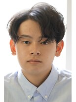 にもう ブルーブラック 韓国センターパート　メンズヘア　1
