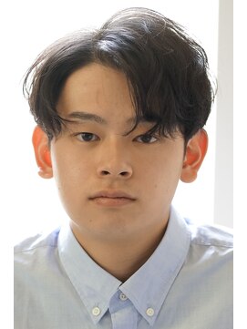 にもう ブルーブラック 韓国センターパート　メンズヘア　1