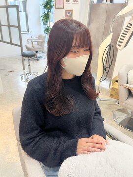 オーセンヘア(AUTHEN.HAIR) 髪質改善カラー ブリーチ無しボルドーカラー◎