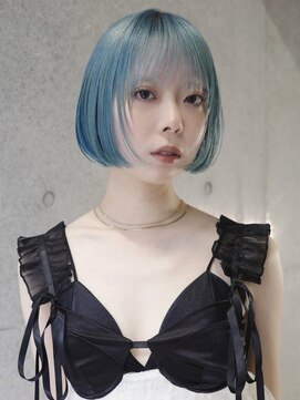 キャロルガーデンズ ボコカ 表参道(Carroll Gardens bococa) ブリーチカラー　デザインカラー　水色　azu