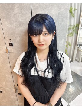 ガルボヘアー 心斎橋店(garbohair) プルエクステプルシールブルーブラック透明感ロング心斎橋