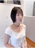 ショートボブ/顔周り/丸みボブ/艶ブラウン【SYUK高円寺】kanna