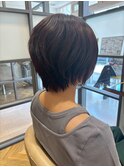 大人艶カラー小顔立体感ショートボブ似合わせカット30代40代