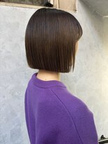 ノス 表参道(NOOS)&nbsp;グレーベージュ黒髪レイヤーロング アッシュブラック前髪パーマ