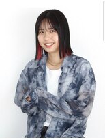 ヘアーサロン グラブ(hair Salon grab)&nbsp;インナーカラーレッドピンク×ブリーチなしグレージュ