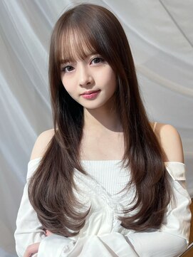 バイオレット 表参道店(Violet) 前髪顔周り小顔似合わせミディアムレイヤーグレージュカラー