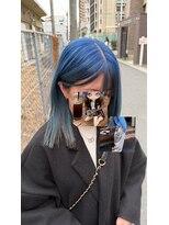 ケア アンド デザイン ココロ(care&design KOKORO)&nbsp;ブルー×グレージュでのインナーカラー