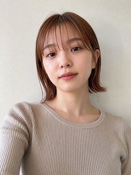 ヘイ 松本店(HEY) 【HEY 松本】外ハネ切りっぱなしオレンジブラウンストレートボブ