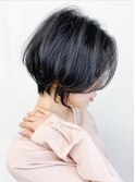 夏カラー×黒髪ナチュラルショート大人可愛いブリーチなしカラー