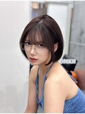 小顔ロングレイヤーカット顔周り夏タッセルボブ水光透明感カラー