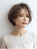 Heart's美人設計と白髪ぼかし専門店 青山表参道店 脱白髪染め/ショートヘア【ハーツ】&nbsp;白髪ぼかし脱白髪染め似合わせショートボブ40代50代60代
