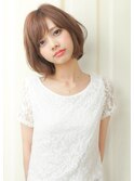 大人かわいい♪斜めバング×ルーズナチュラルボブ
