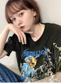 【Ankh】モーブピンクベージュ×エアリーくびれショート#ボブ