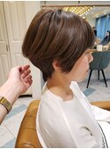 浦和ショートヘアショートカット韓国白髪ぼかし白髪染めボブ