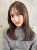 シースルーバング うるつやレイヤー チョコレートブラウン