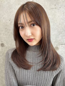 ザシー おおたかの森(The C) シースルーバング うるつやレイヤー チョコレートブラウン