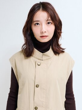 オンク 新宿(onk) 黒髪/グレーベージュ/レイヤーロング/前髪パーマ[新宿駅]