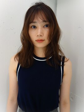 シティ(sity.) シースルーバング　顔周りレイヤー　ロング　ダークブラウン