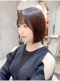 黒髪ボブルフネビージュ小顔ワンレン