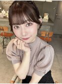 シースルーぱっつん前髪シニョンへあ