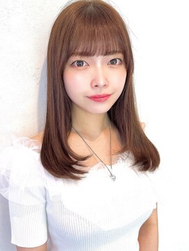 ザブックハンドサロン(The book hand salon) ベージュ×セミロング