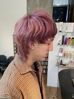 メンズ クーヘアー(Men's coohair)&nbsp;桜ピンク × マッシュウルフ