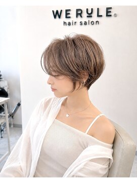 ウィールール 栄町店(WE RULE) 30・40代大人美人ショート|くびれショートボブ×ミルクティー