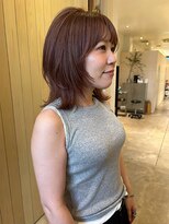 ブクレット(Bouclettes) 透明感ブラウンベージュ/顔まわりカット/ミディアムレイヤー