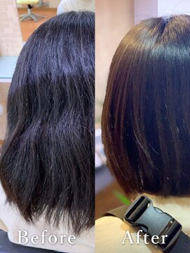アークスヘアー 髪質改善透明感うるツヤ大人かわいい☆暗髪×小顔大人ボブ
