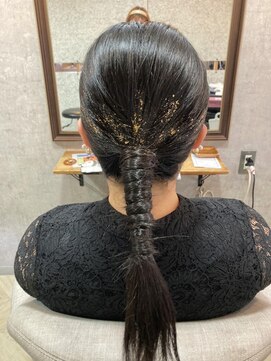 ユッカ エコル 塚口(YUCCA ekolu) ekolustyle403/金箔ヘア/ヘアセット/ミディアムヘア/トレンド