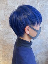 ティエラ 西新店(TIERRA) すっきりマニッシュショート×寒色系カラー韓国風ブルー×ツヤ髪
