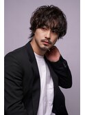 スーツ短髪ビジネス束感モテ【黒髪シークレットパーマ流行】