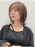 くびれボブパーマ 外ハネ シースルーバング フェイスレイヤーt86