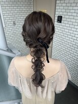 ソノ(sono)&nbsp;編みおろし 金箔ヘア 参列ヘア ベロアリボン イベントヘア