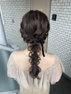 ソノ(sono) 編みおろし 金箔ヘア 参列ヘア ベロアリボン イベントヘア