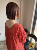 パツっとボブ×オレンジブラウン!