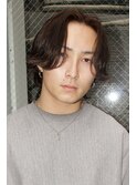 メンズミディアムパーマロン毛毛流れパーマ熊本下通