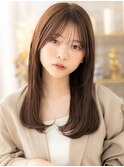 シースルーバングアースカラーエアストレートh3上尾20代30代40代