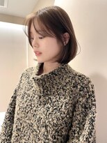 ボブ ベージュ ダブルカラー 透明感カラー  韓国風ボブ ◎