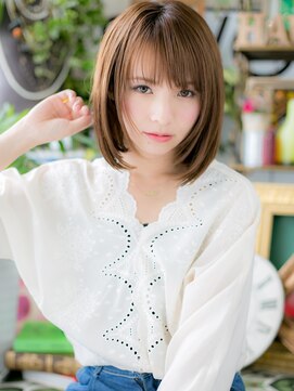 カバーヘア ブリス 大宮西口(COVER HAIR bliss) 透明感斜めバング切りっぱなし艶感ストレートh4大宮20代30代40代