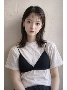 ベル 銀座5丁目店(Belle) 【似合わせのミディアムレイヤーカット】ハッシュカット/前髪