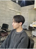 マッシュセンターパートツーブロックニュアンスアップバング