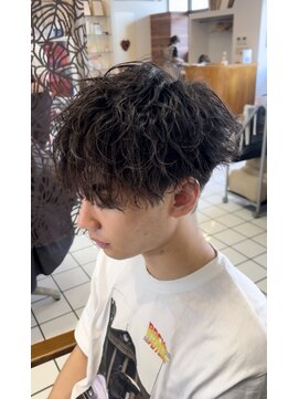 ヘアーアンドメイク サワ 上田本店(SAWA) ツーブロック×シャドウパーマで魅せる最強の小顔マッシュ