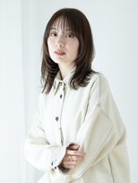 エアー 青山(AIR) くびれミディアムレイヤーハッシュカットグレージュカラー