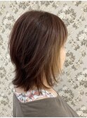 30代40代50代レイヤーボブ白髪ぼかしイヤリングカラー