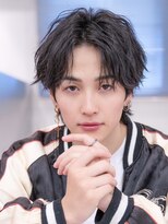 ハバナ 渋谷(HAVANA) アッシュブラックマッシュパーマ刈り上げツーブロック