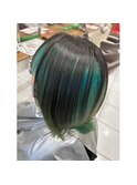 アンブレラ ターコイズブルー×ブラック
