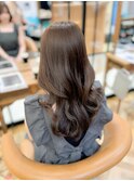 メルティカラーフェミニンロング似合わせカット韓国ブリーチなし